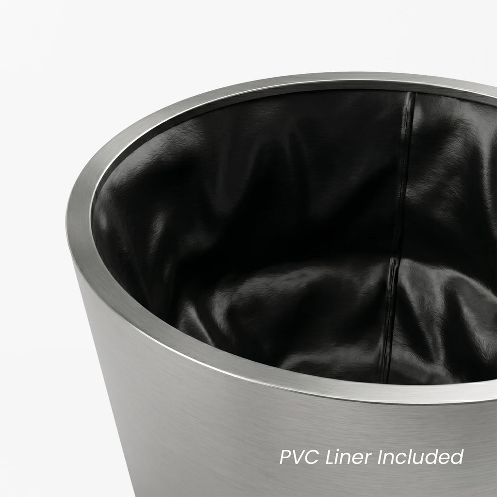 Conic Stainless Steel Planter (H 24" x ⌀ 25")