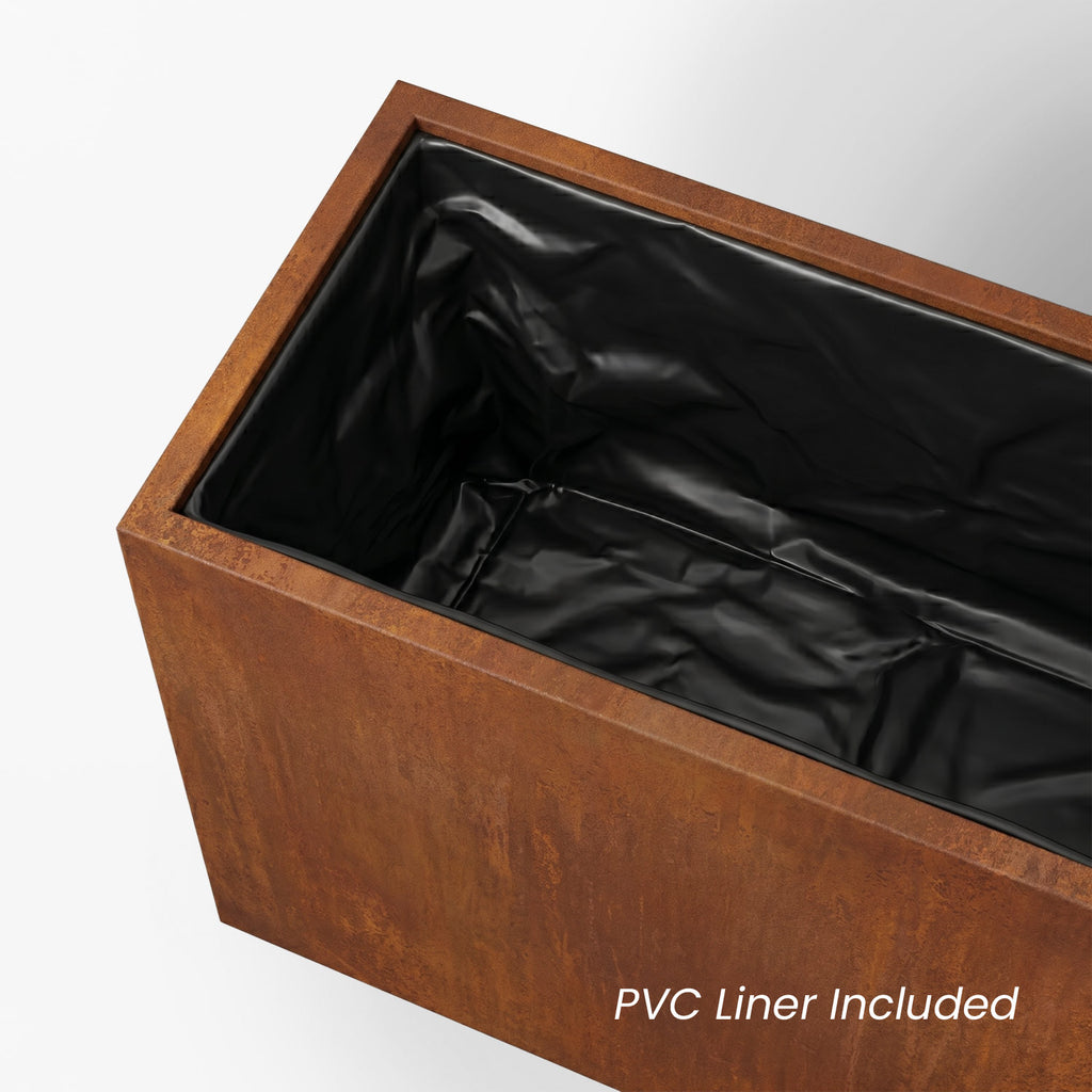 Axia Rectangular Corten Planter (23.5 x 12 x 17.5" H)