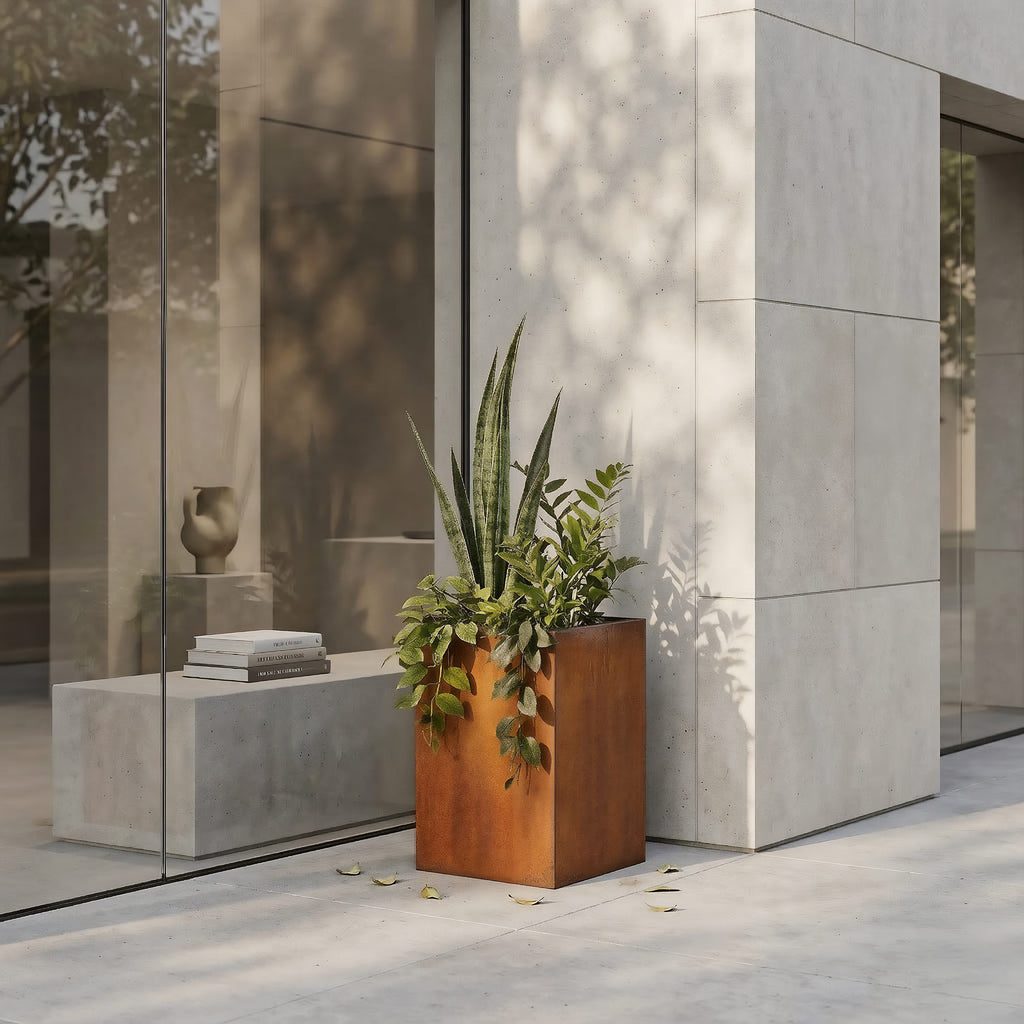 Axia Square Corten Planter (12 x 12 x 17.5" H)