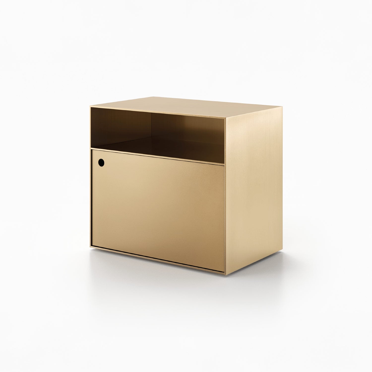 Axia Nightstand – Two Section Cabinet with Door and Open Storage