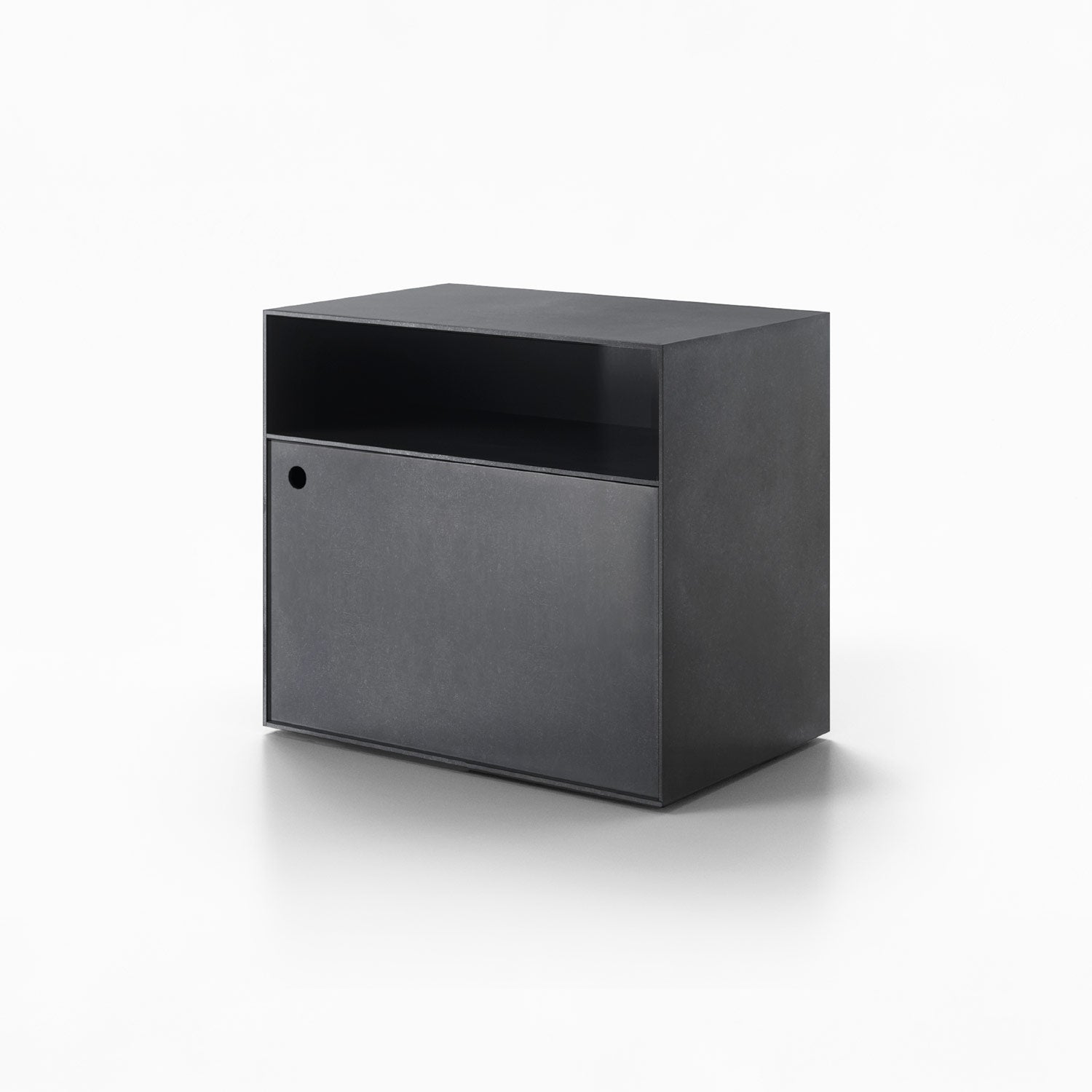 Axia Nightstand – Two Section Cabinet with Door and Open Storage
