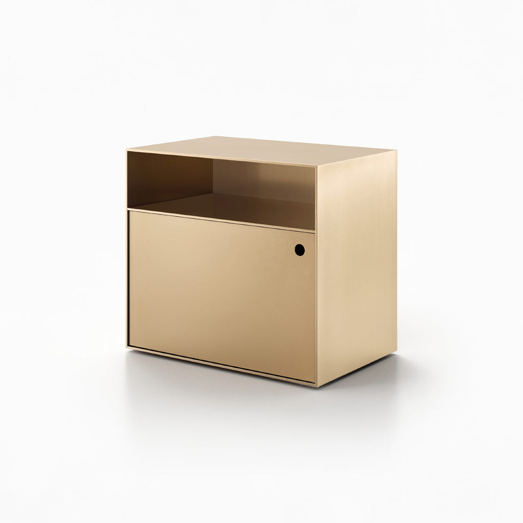 Axia Nightstand – Two Section Cabinet with Door and Open Storage