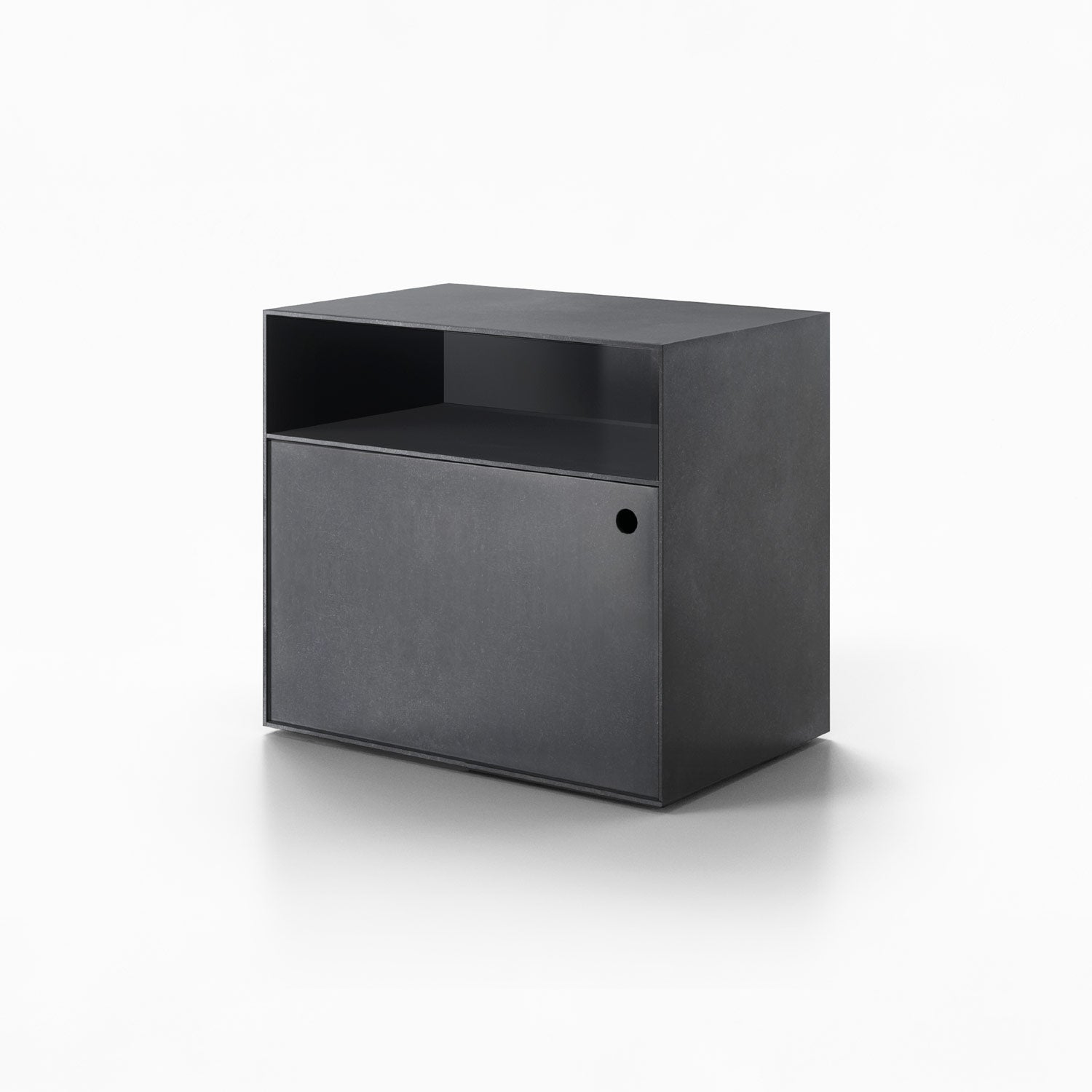 Axia Nightstand – Two Section Cabinet with Door and Open Storage