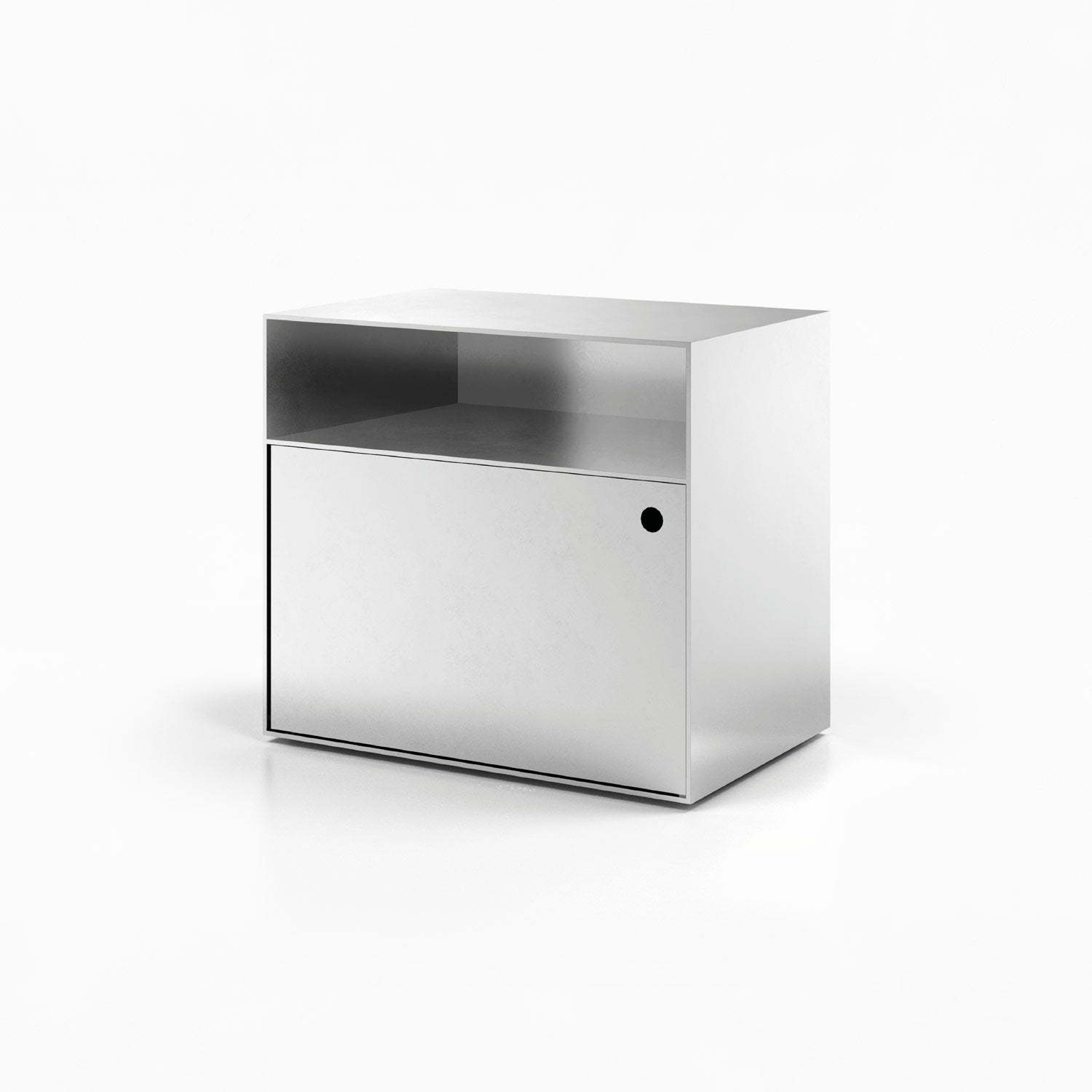 Axia Nightstand – Two Section Cabinet with Door and Open Storage