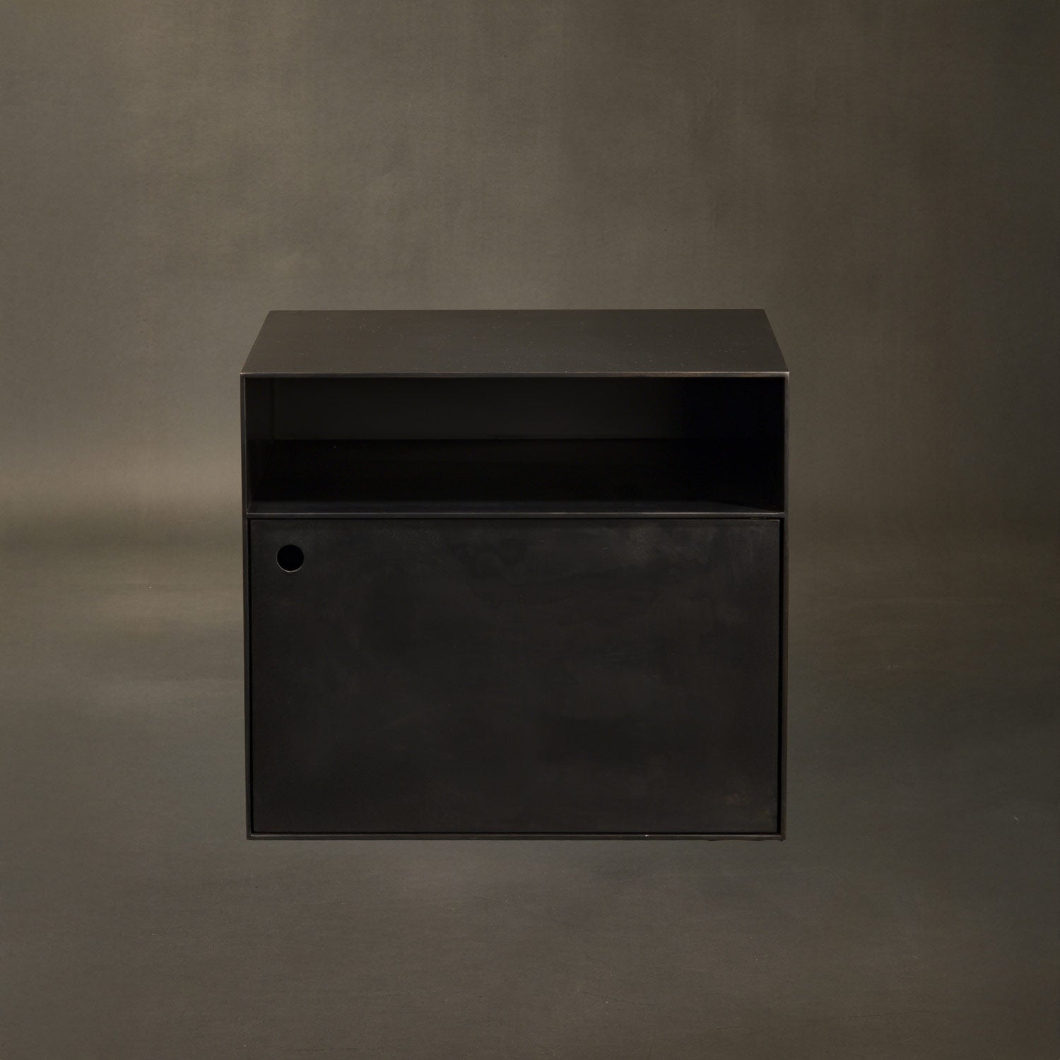 Axia Nightstand – Two Section Cabinet with Door and Open Storage