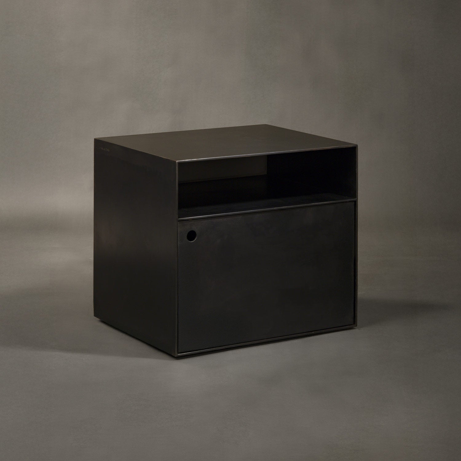 Axia Nightstand – Two Section Cabinet with Door and Open Storage