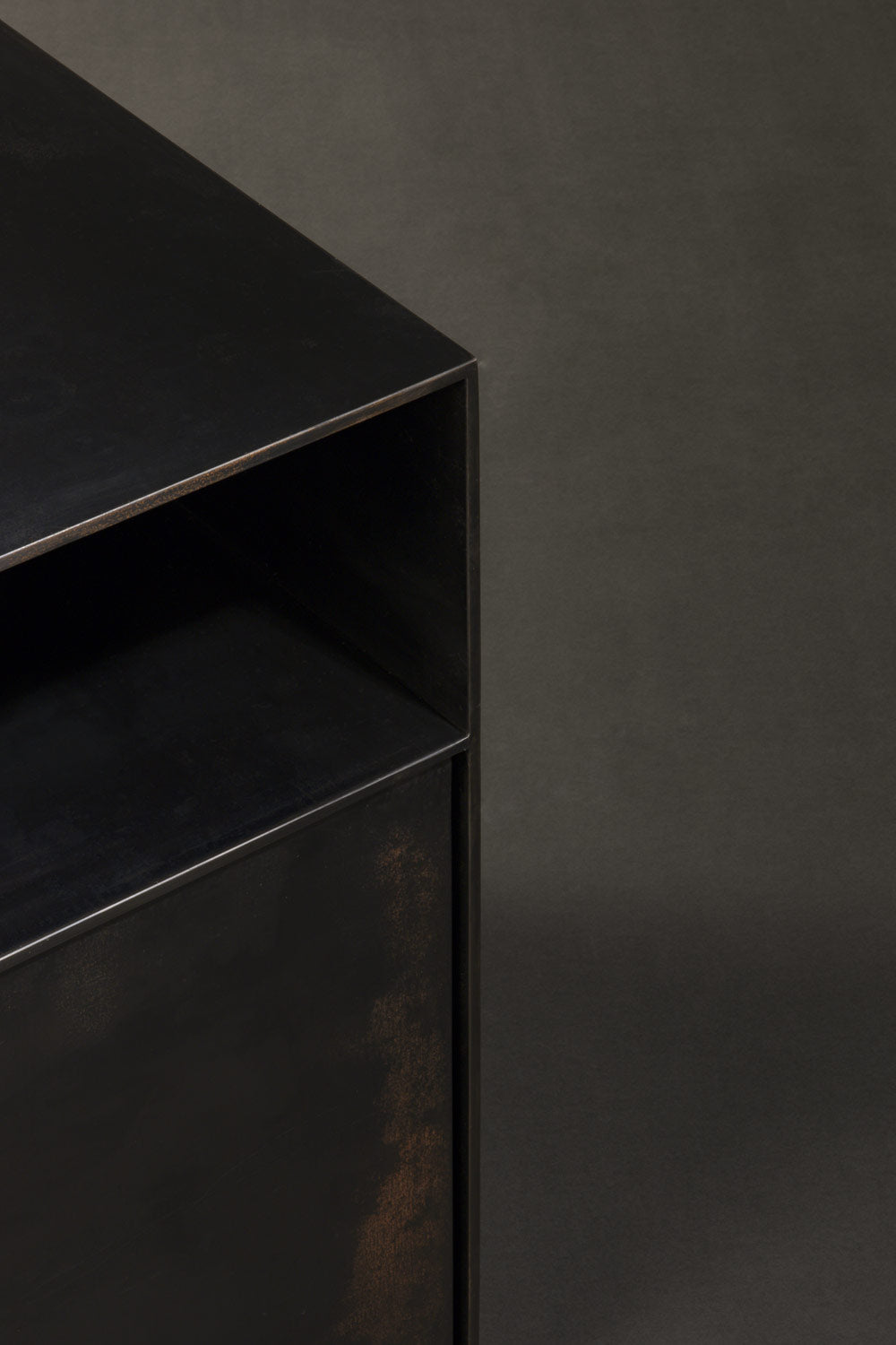 Axia Nightstand – Two Section Cabinet with Door and Open Storage