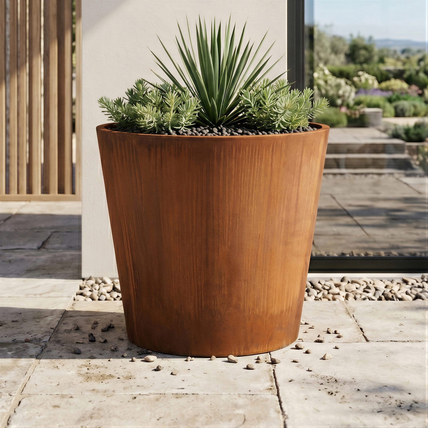 Conic Corten Steel Planter (H 30" x Ø 29")