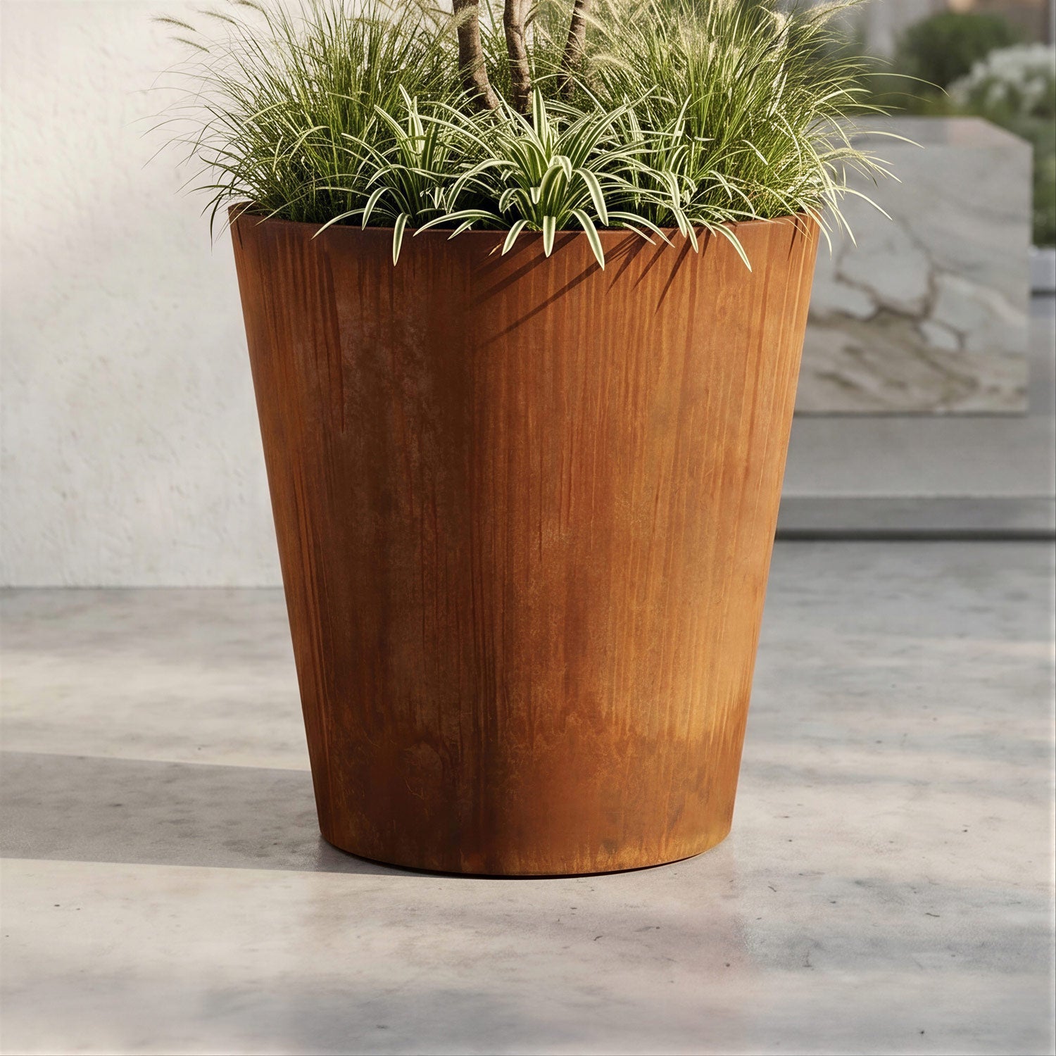 Conic Corten Steel Planter (H 36" x Ø 33")