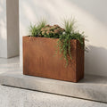Axia Rectangular Corten Planter (35.5 x 12 x 23.5" H)