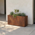Axia Rectangular Corten Planter (35.5 x 12 x 17.5" H)