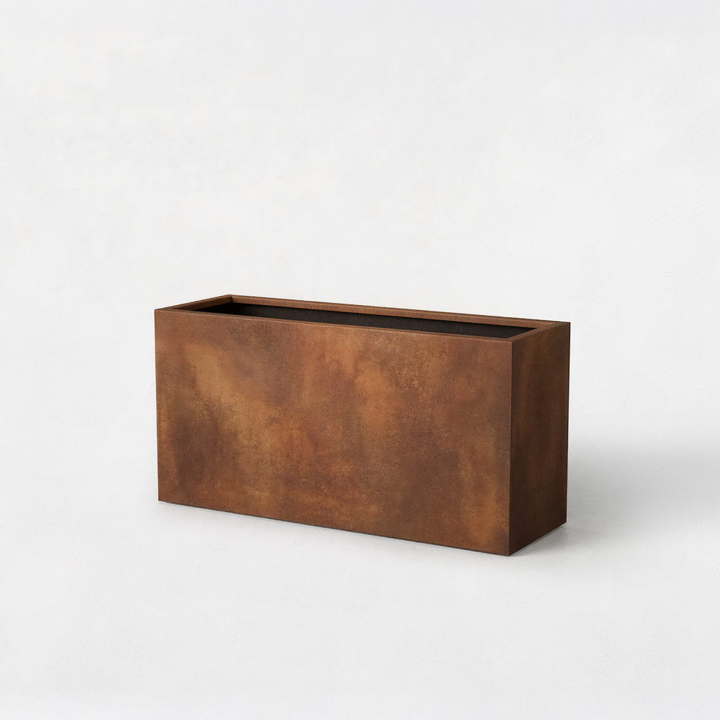 Axia Rectangular Corten Planter (35.5 x 12 x 17.5" H)