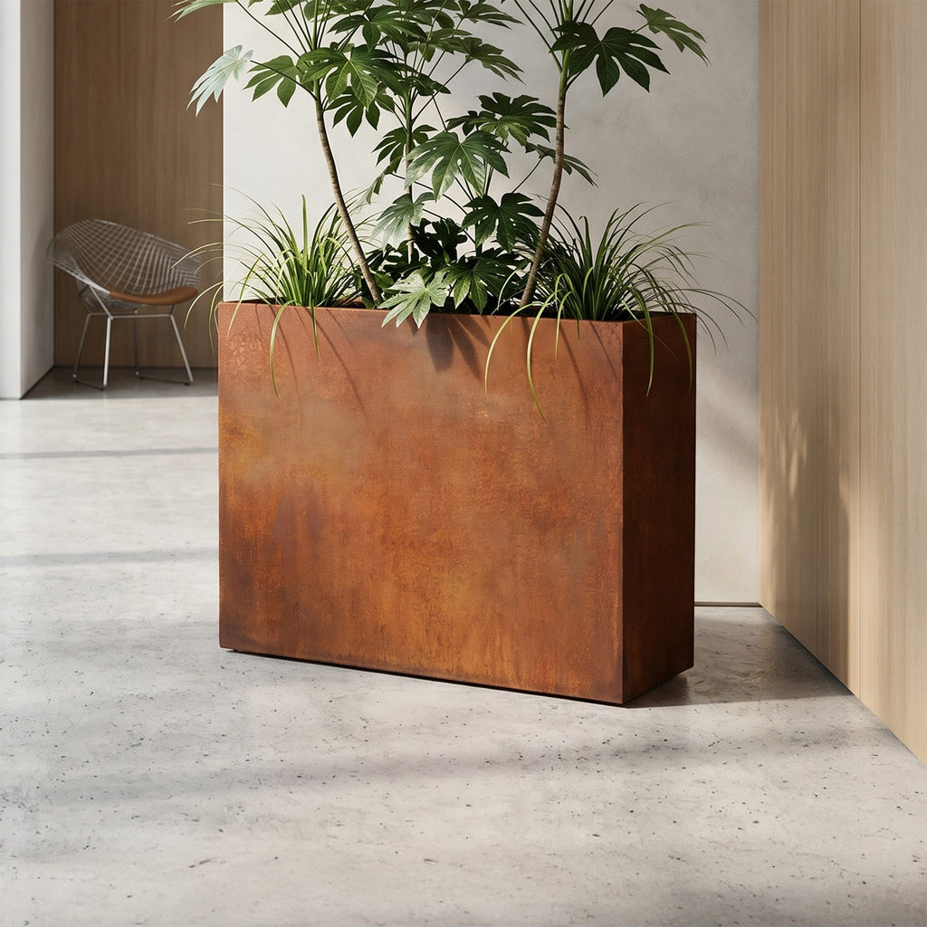 Axia Rectangular Corten Planter (39.5 x 15.5 x 31.5" H)